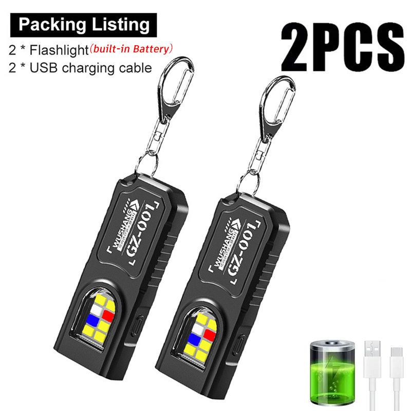 Camping Cooking Fish - Multifunctional Keychain Flashlight USB Rechargeable Mini