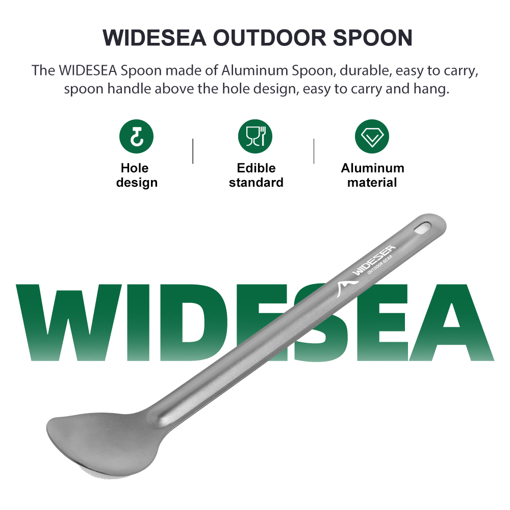 Camping Outdoor Cooking Table - WIDESEA alumium camping spoon long handle