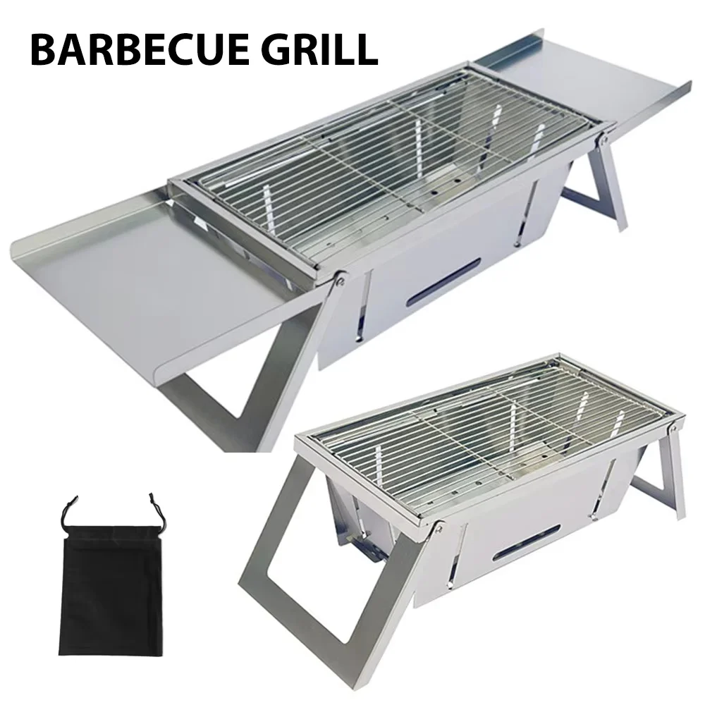 Camping Cooking Set Compact - Stainless Steel Portable BBQ Grill Outdoor