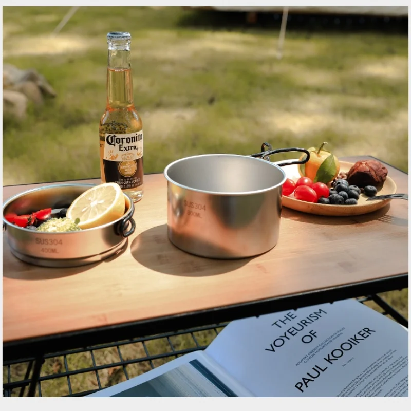 Camping Cooking Pots And Pans - 2026 5PCS Camping Cookware 304 Stainless