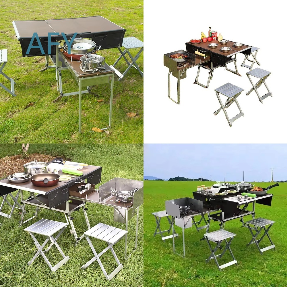 Portable Folding Food Trailer  - Camping Cooking Dining Set recension och pris