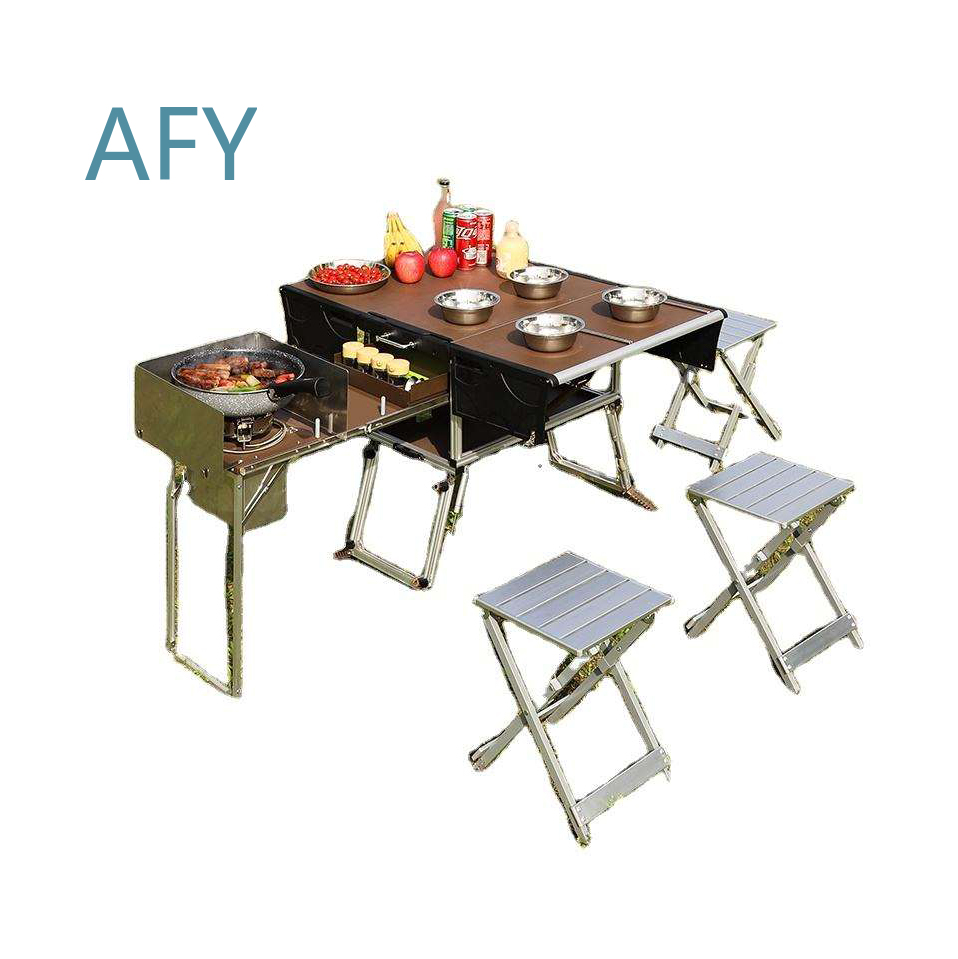 Portable Folding Food Trailer  - Camping Cooking Dining Set recension och pris
