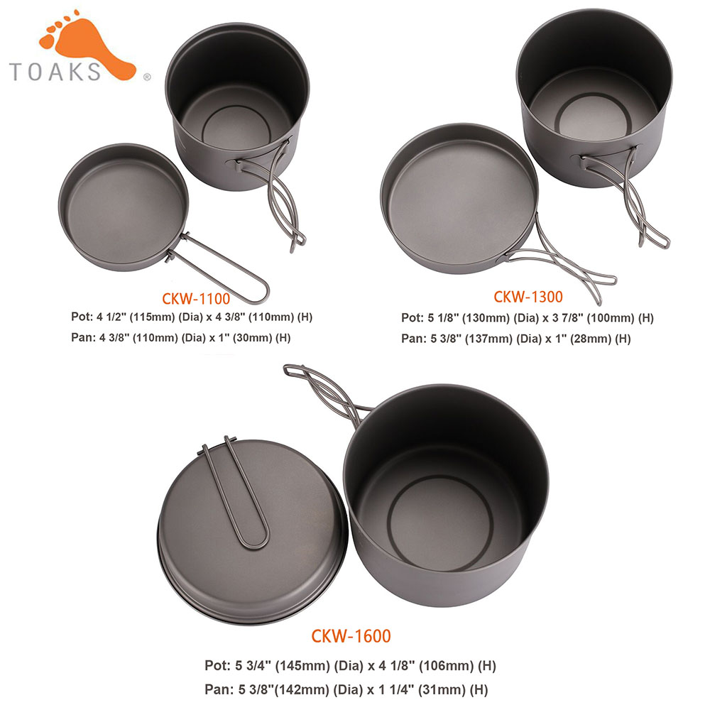 TOAKS Cookware Set Ultralight  - Camping Cooking Kitchen Set recension och pris