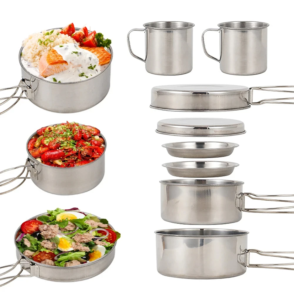 8pcs/Set Camping Cookware Mess - Camping Cooking Hardware recension och pris