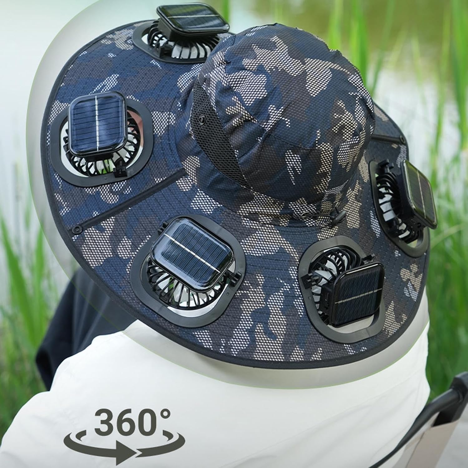 Hot 6 Fans Solar Fan Hat Breat - Camping Cooking Fish recension och pris