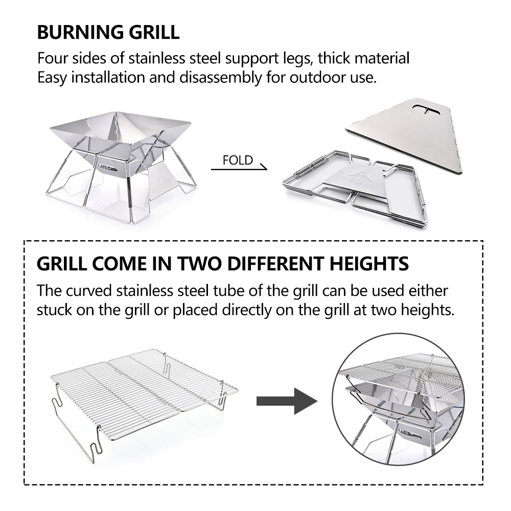 Widesea Windproof Wood-Burning - Camping Cooking Device recension och pris