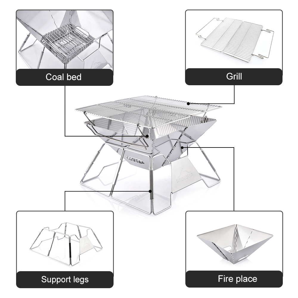 Widesea Windproof Wood-Burning - Camping Cooking Device recension och pris