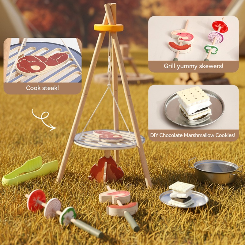 Wooden Kids Camping Barbecue T - Camping Cooking With Kids recension och pris