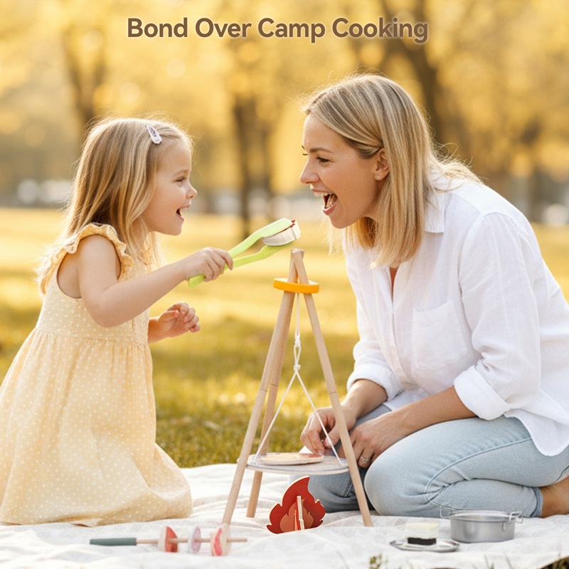 Wooden Kids Camping Barbecue T - Camping Cooking With Kids recension och pris