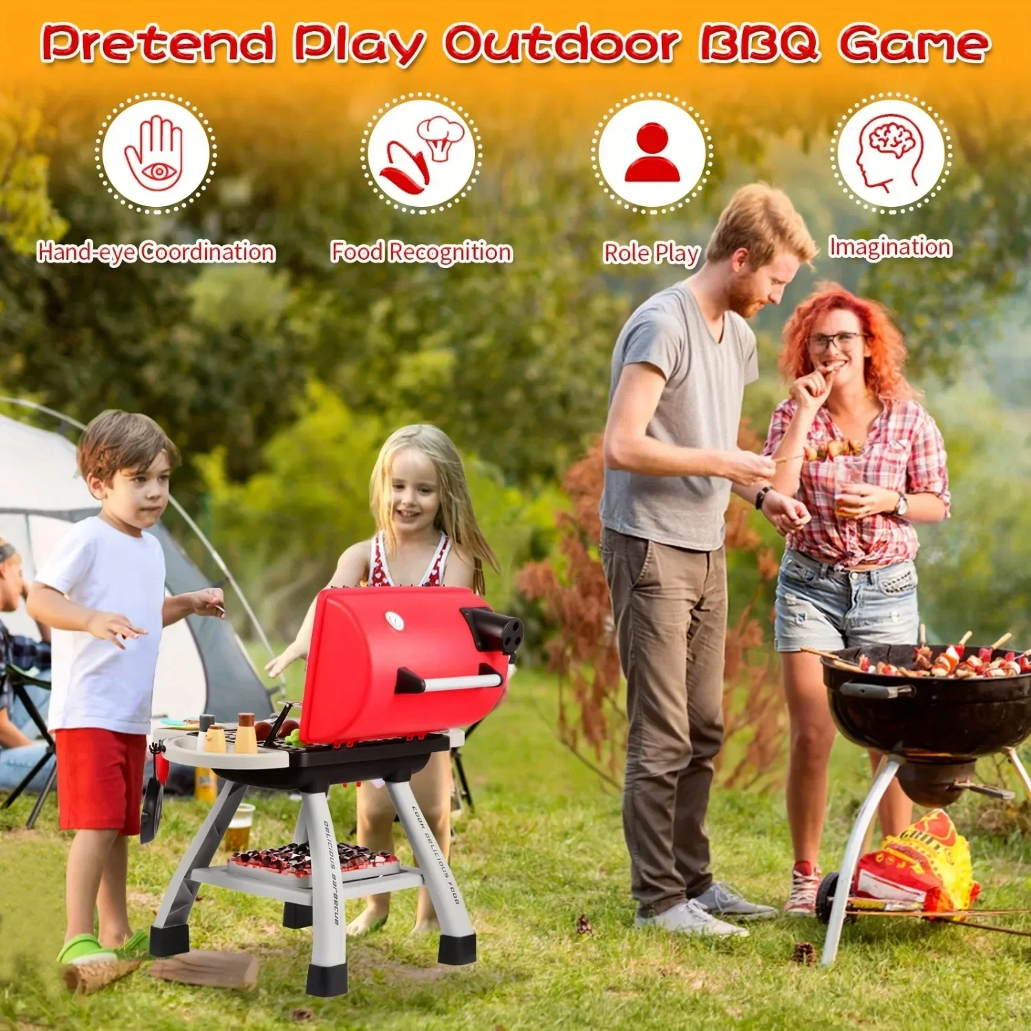 Barbecue Grill Toy Set Kids BB - Camping Cooking With Kids recension och pris