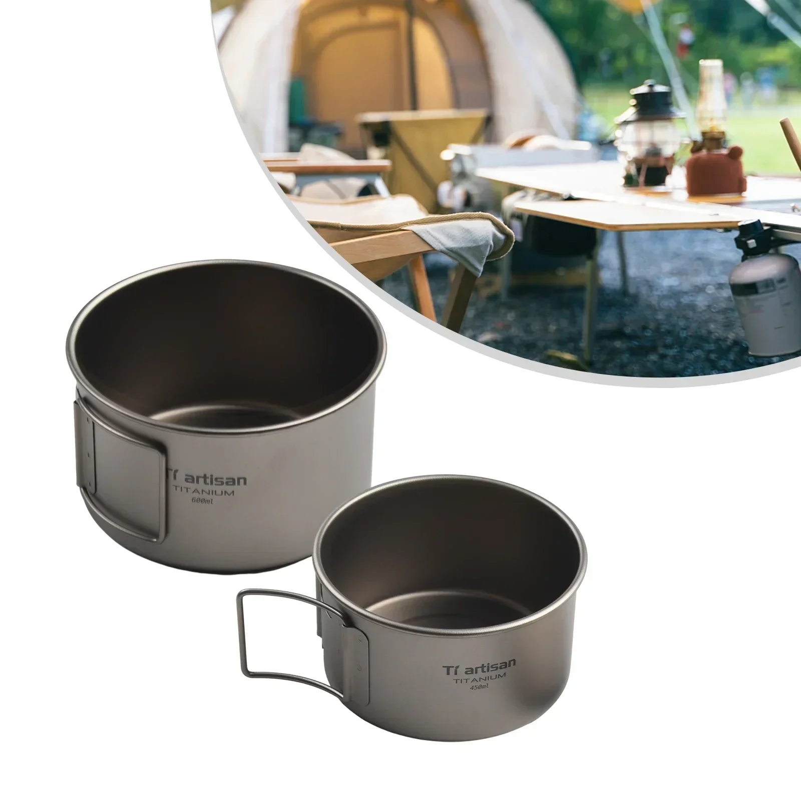 Titanium Bowl With Folding Han - Camping Cooking Hardware recension och pris