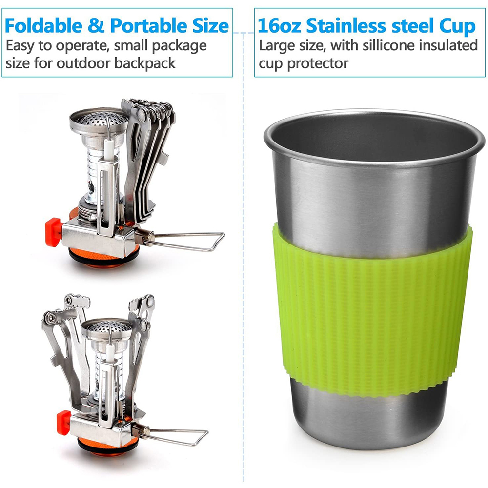 Camping Cookware Kit with Stov - Camping Cooking Hardware recension och pris